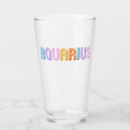 Aquarius typography trendy zodiac bunt glas