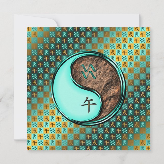 Aquarius und Erdpferd Karte (Vorderseite)