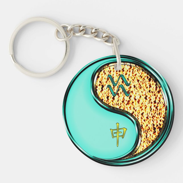 Aquarius und Feueraffe Schlüsselanhänger (Vorderseite)
