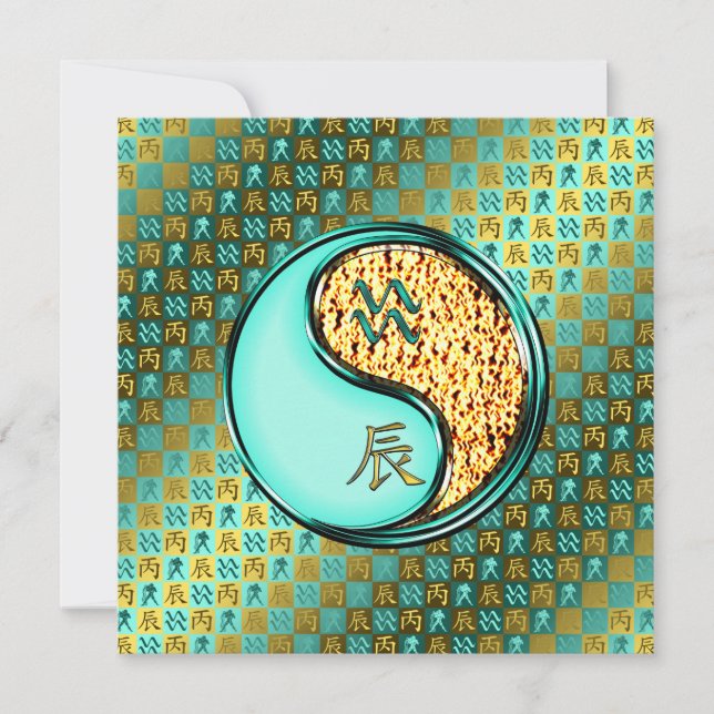 Aquarius und Feuerdrache Karte (Vorderseite)