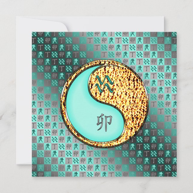 Aquarius und Feuerkaninchen Karte (Vorderseite)