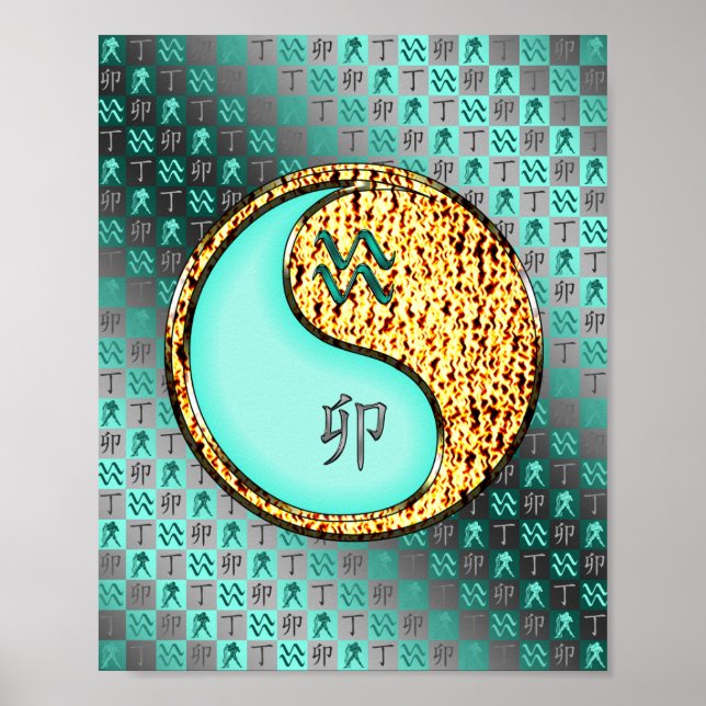 Aquarius und Feuerkaninchen Poster (Vorne)