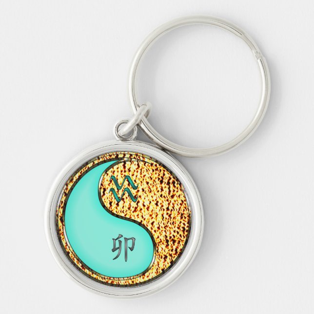 Aquarius und Feuerkaninchen Schlüsselanhänger (Vorne)