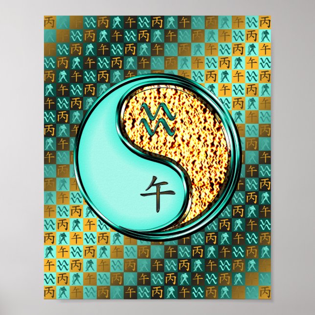 Aquarius und Feuerpferd Poster (Vorne)