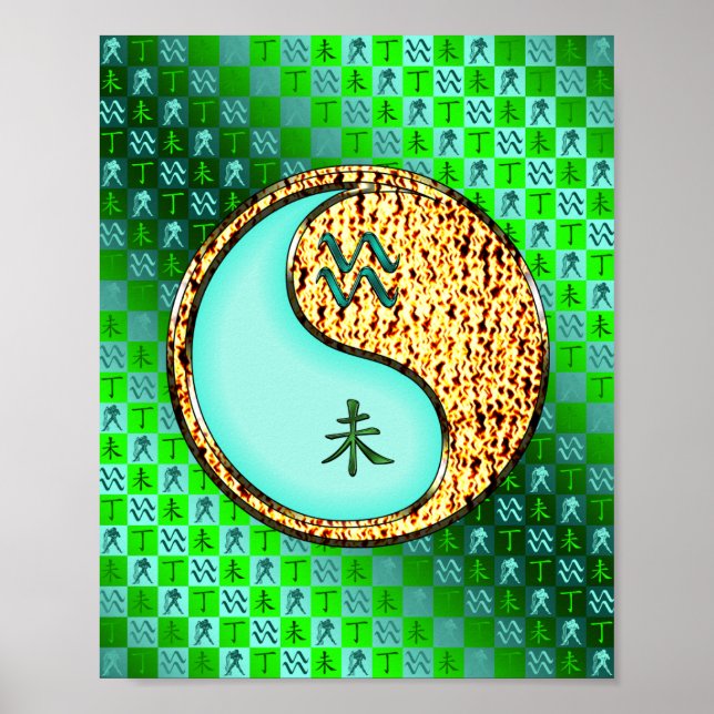 Aquarius und Feuerziege Poster (Vorne)