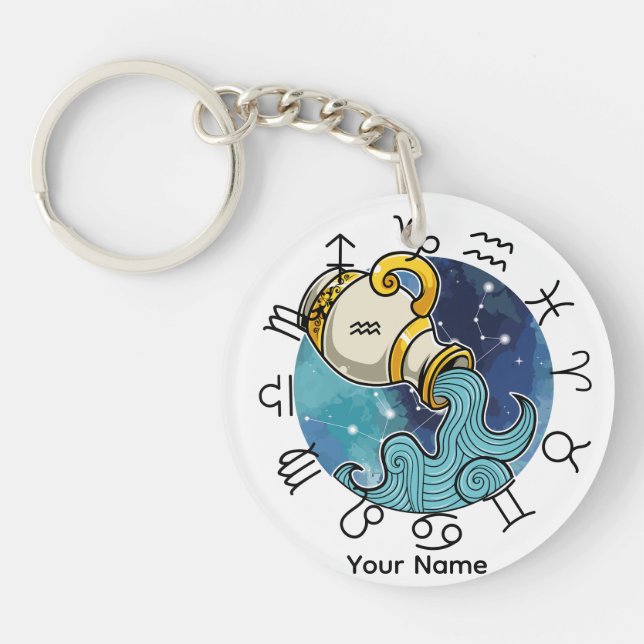 Aquarius und Gemini Acrylischer Schlüsselanhänger (Vorderseite)