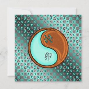 Aquarius und Holzkaninchen Karte