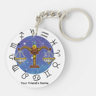 Aquarius und Libra Acrylischer Schlüsselanhänger