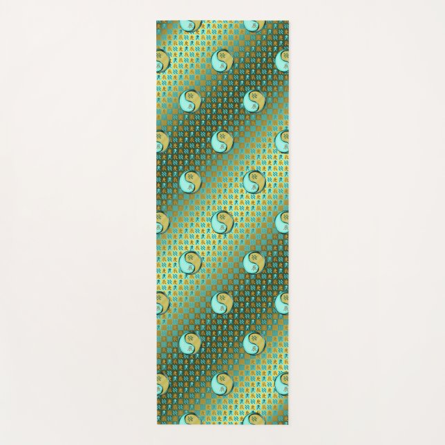 Aquarius und Metalldrache Yogamatte (Vorderseite)