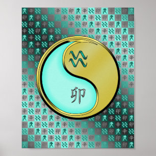 Aquarius und Metallkaninchen Poster