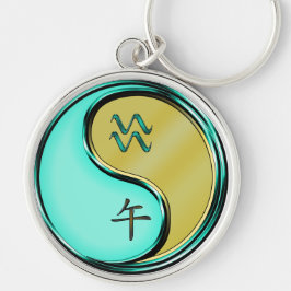 Aquarius und Metallpferd Schlüsselanhänger