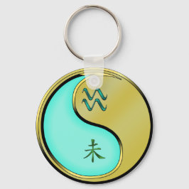 Aquarius und Metallziege Schlüsselanhänger