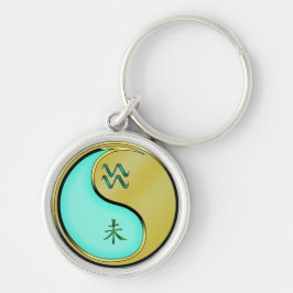 Aquarius und Metallziege Schlüsselanhänger