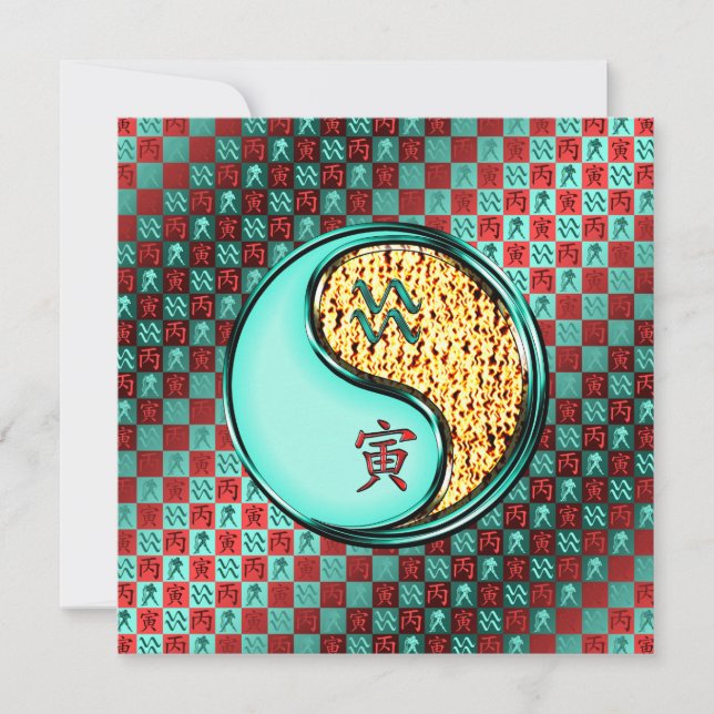 Aquarius und Tiger Karte (Vorderseite)