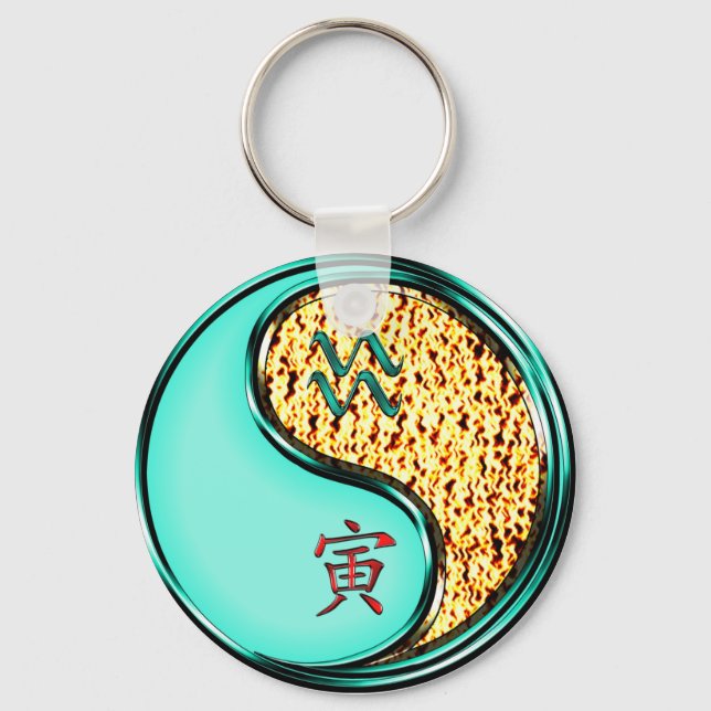 Aquarius und Tiger Schlüsselanhänger (Vorderseite)