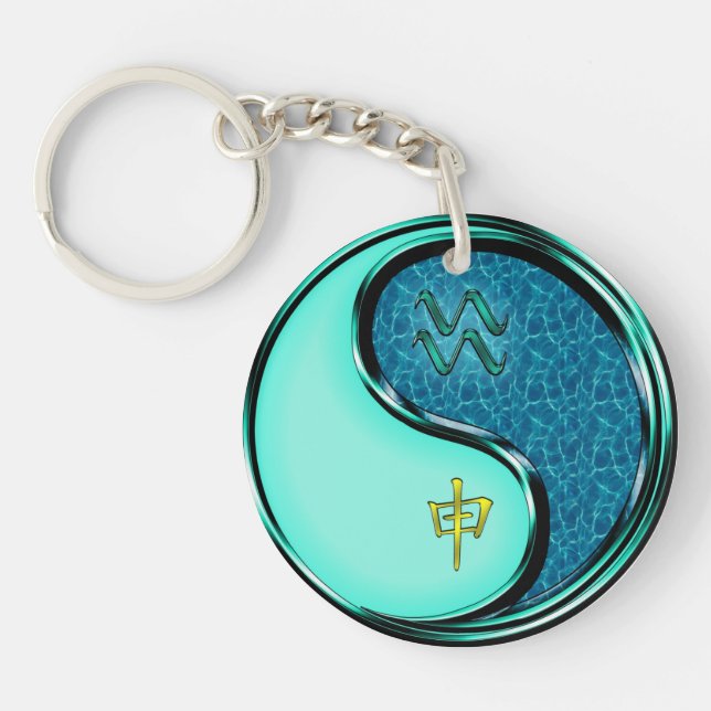 Aquarius und Wasseraffe Schlüsselanhänger (Vorderseite)