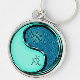 Aquarius und Wasserhund Schlüsselanhänger