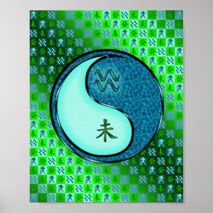 Aquarius und Wasserziege Poster