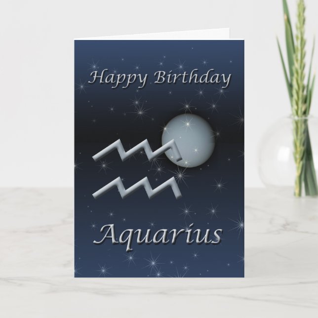 Aquarius Uranus Happy Birthday Grußkarte Karte (Vorderseite)