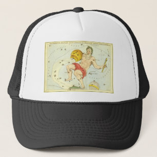 Aquarius, Vintage Konstellation, Urania's Spiegel Truckerkappe