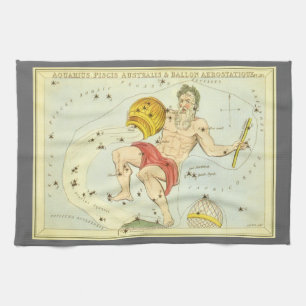 Aquarius, Vintage Konstellation, Uranischer Spiege Geschirrtuch