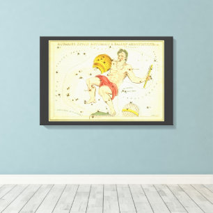 Aquarius, Vintage Konstellation, Uranischer Spiege Leinwanddruck
