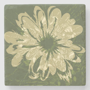 Aquarius Vintage psychedelische Blumendrucke Steinuntersetzer