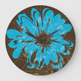 Aquarius Vintage psychedelisches Floral Große Wanduhr