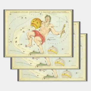 Aquarius, Vintage-Sternbild, Uranias Spiegel Geschenkpapier Set