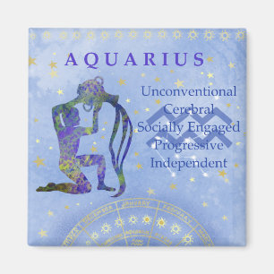 Aquarius Vintager blauer Zodiac Magnet