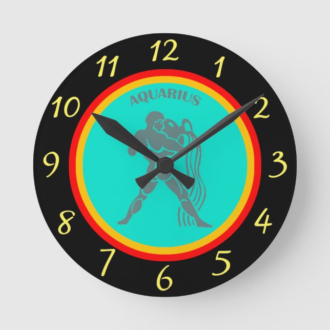 Aquarius Wall Clock Runde Wanduhr (Vorderseite)