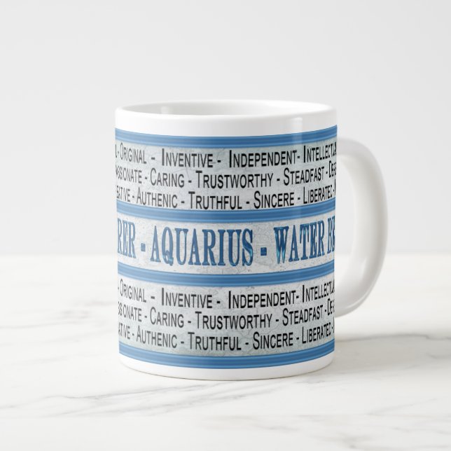 AQUARIUS-WASSERBEARBEIT - JUMBO-TASSE - TEXT (Vorderseite Rechts)