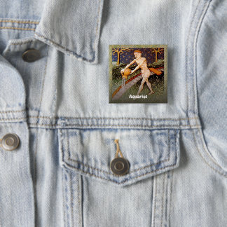 Aquarius Water Bearer Zodiac Sign Geburtstagsparty Button