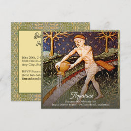 Aquarius Water Bearer Zodiac Sign Geburtstagsparty Einladung