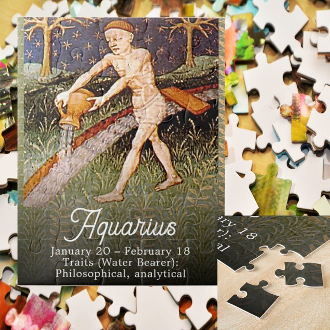 Aquarius Water Bearer Zodiac Sign Geburtstagsparty Puzzle (Von Creator hochgeladen)