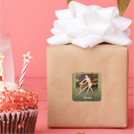 Aquarius Water Bearer Zodiac Sign Geburtstagsparty Quadratischer Aufkleber