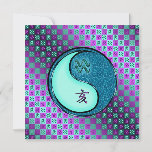 Aquarius & Water Boar Karte (Vorderseite)