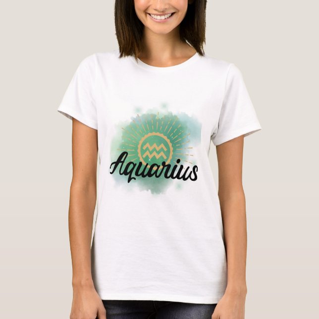 Aquarius Watercolor Splash T-Shirt (Vorderseite)