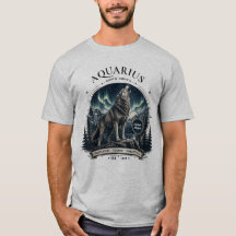 Aquarius Wolf Zodiac-Shirt