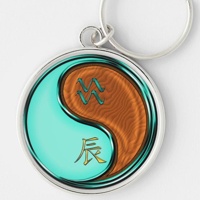 Aquarius & Wood Dragon Schlüsselanhänger (Vorne)