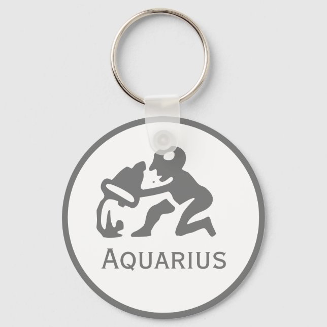Aquarius-Zeichen des Zodiac-Designs Schlüsselanhänger (Vorderseite)