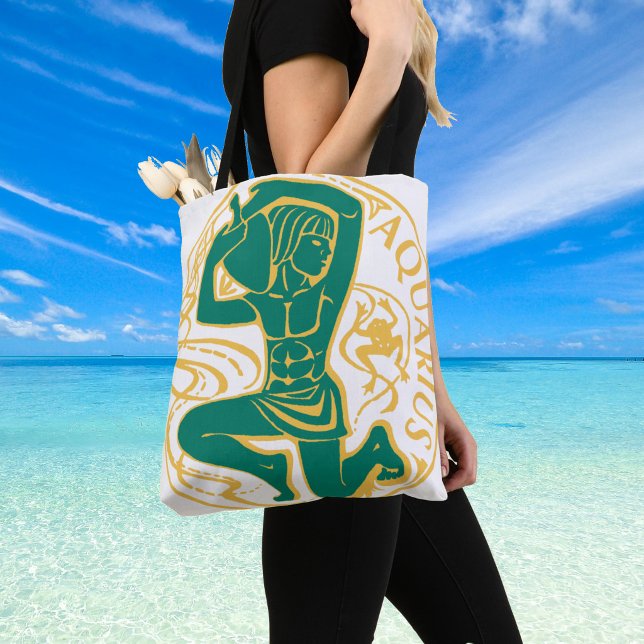 Aquarius-Zeichen des Zodiaks auf (aquarius star sign shoulder bag)