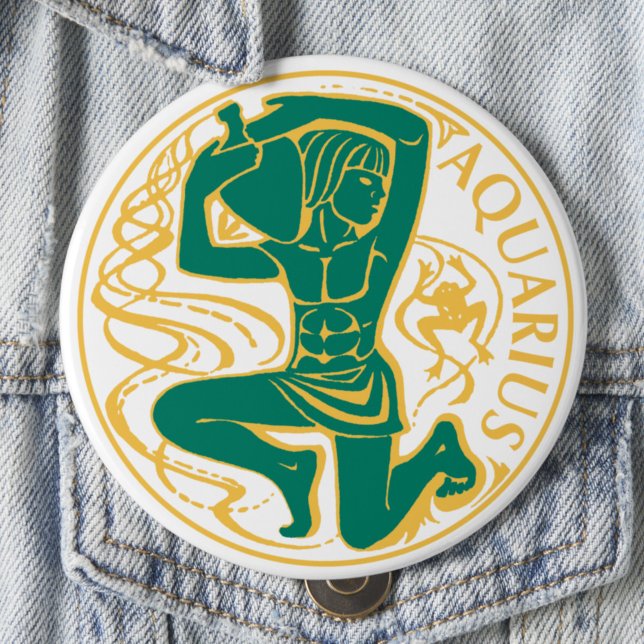 Aquarius-Zeichen des Zodiaks auf Button (Von Creator hochgeladen)
