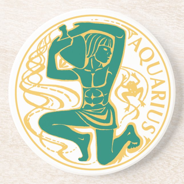 Aquarius-Zeichen des Zodiaks auf Getränkeuntersetzer (Vorne)