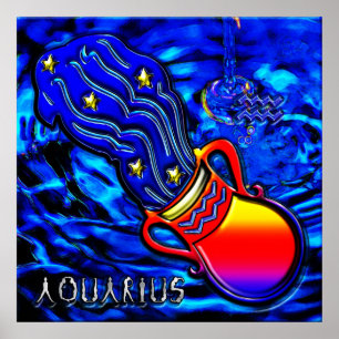 Aquarius Zodiac Art Poster