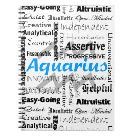 Aquarius Zodiac Astrologie Eigenschaften Collage Notizblock