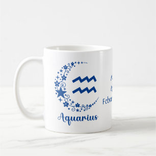 Aquarius Zodiac Astrologie Geburtstagsgeschenk Bla Kaffeetasse
