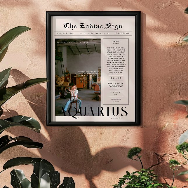 Aquarius | Zodiac Astrology Foto Newspapier Poster (Von Creator hochgeladen)