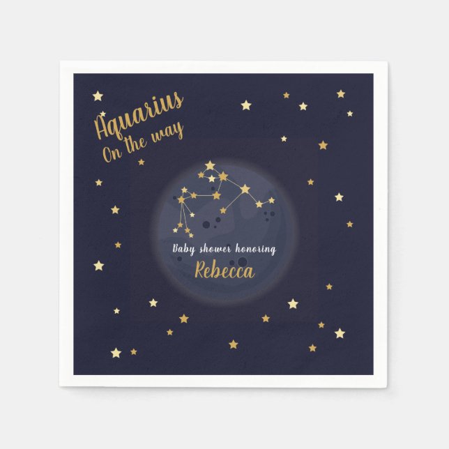 Aquarius zodiac Babydusche Serviette (Vorderseite)