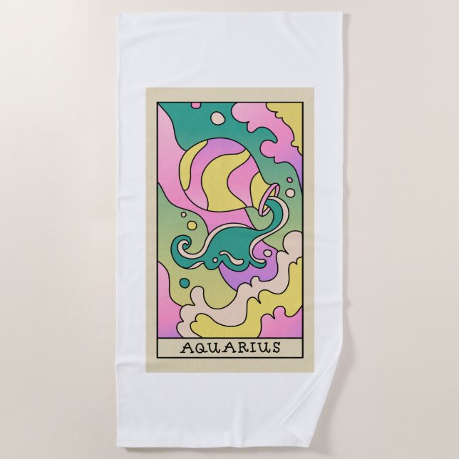 Aquarius Zodiac Beach Handtuch (Vorderseite)